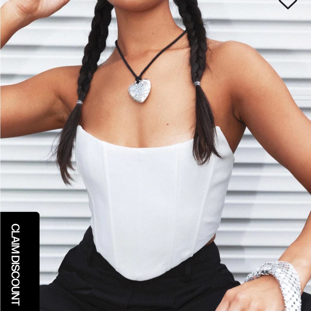 Princess Polly Carlie White Corset Top